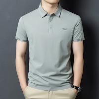春夏新款男士纯色短袖Polo衫商务休闲轻商务翻领时尚潮流男装