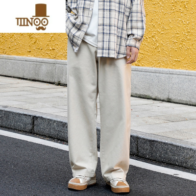 YANXU日系复古直筒宽松工装裤男春季街头ins潮牌百搭休闲长裤阔腿裤子