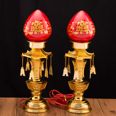 乐逸仕(LEYISHI)摆件供佛led电蜡烛台灯插电供灯佛灯-10寸吉祥-26cm（一对）