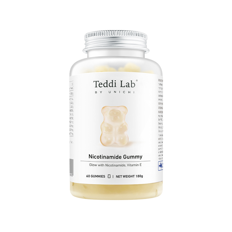 UNICHI烟酰胺小熊软糖teddilab0糖美白维生素CE焕肤水光肌内服 膳食营养补充剂