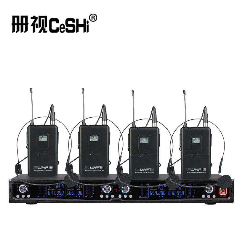 册视监控器材配件UHF无线麦克风一拖四配手持话筒TP-8004套