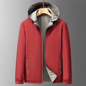 可脱卸双面穿男士夹克秋季新款商务中年连帽爸爸外套男