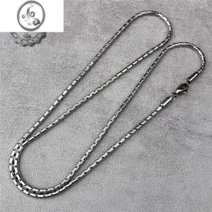 JiMi十字圆锤钛钢项链个性潮流男女时尚朋克嘻哈吊坠配链至ins配饰