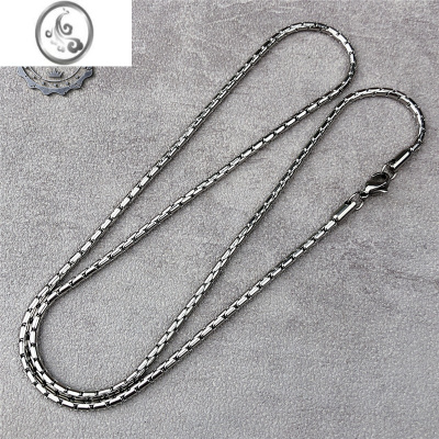 JiMi十字圆锤钛钢项链个性潮流男女时尚朋克嘻哈吊坠配链至ins配饰