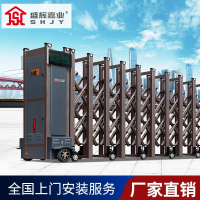 盛辉嘉业电动伸缩门铝合金折叠大门小区别墅庭院平移门不锈钢工厂遥控门