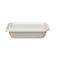 安居先森ANJU250404生物基环保餐盒HZ方500ml一箱300个小麦色一次性餐盒