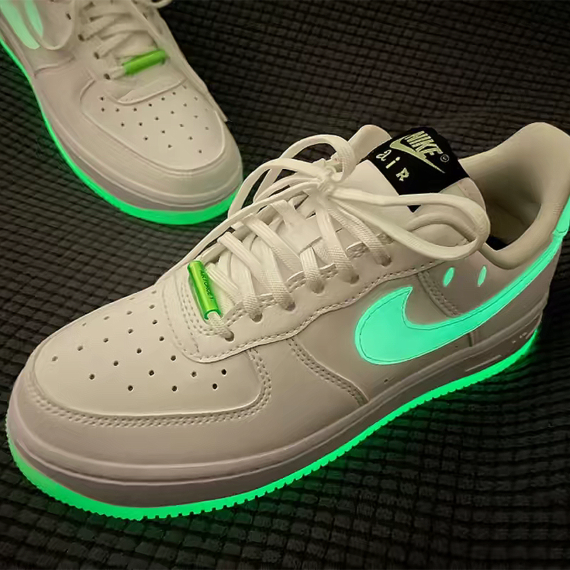 [夜光af1]nike/耐克air force1 smile 白绿 笑脸夜光 休闲板鞋 ct3228