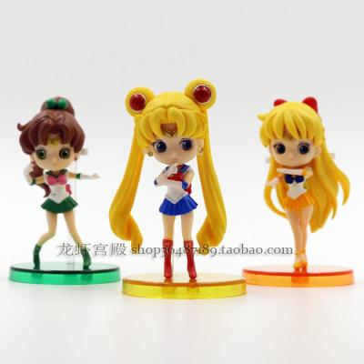 Q版美少女战士月野兔水冰月人偶玩具摆件公仔模型蛋糕装饰女A高于8cm，一套3款