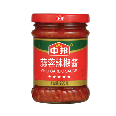 中邦蒜蓉辣椒酱230gx4瓶装下饭酱佐餐酱拌饭酱火锅蘸料凉拌麻辣调味