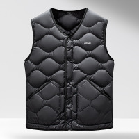 90新国标秋冬新款简约内穿外搭羽绒马甲男士中年保暖背心羽绒坎肩