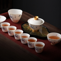 MULTIPOTENT整套功夫茶具羊脂玉高轩盖碗套组(妙色清欢) 精美伴手礼盒套装