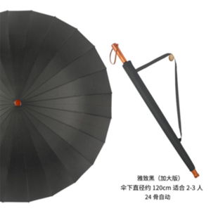 半自动钢骨玻纤伞架 碰击布 木质手柄 YF-L2021010
