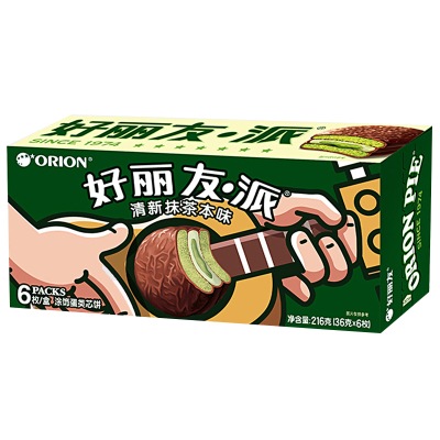 好丽友派抹茶本味216g*2盒西式糕点蛋糕点心甜点休闲零食抹茶味216g*2盒好丽友