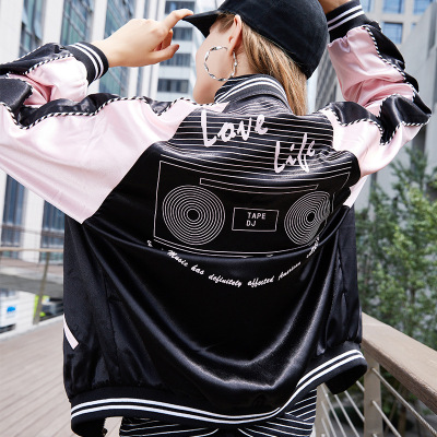 2018新款秋装棒球服女学院风长袖学生宽松韩版bf短外套女CYLLSD