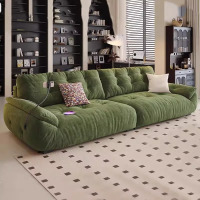 [雪尼尔绒太空云沙发]布艺客厅奶油风猫抓多功能充电沙发