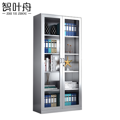 智叶舟不锈钢存储柜通玻90*40*180cm台