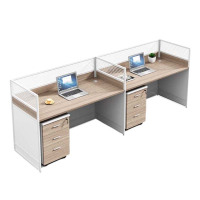 汉诺鑫威职员办公桌椅组合简约现代屏风卡座工位隔断式财务工位桌子双并排+活动柜