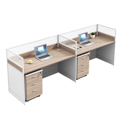 汉诺鑫威职员办公桌椅组合简约现代屏风卡座工位隔断式财务工位桌子双并排+活动柜