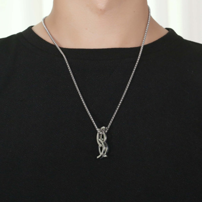 亲吻鱼可变形戒指项链吊坠个性创意潮流高街男女酷项链情侣款项饰送女朋友老婆情人节七夕生日礼物