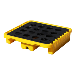 易企采 单桶72*72*16CM静载800公斤 危废防渗漏托盘二次容器化学品防泄漏塑料托盘油桶接油盘平台