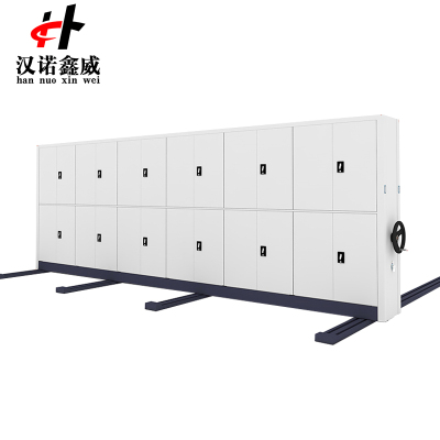 汉诺鑫威钢制档案架密集柜档案室密集架手摇式移动档案柜文件柜资料柜一列六组每立方单价