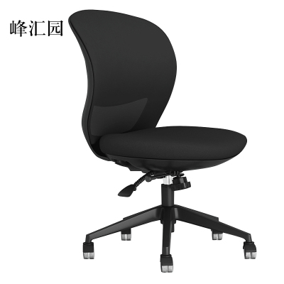 峰汇园工作椅电脑椅人体工学升降转椅写字椅黑框黑网(无扶手款)