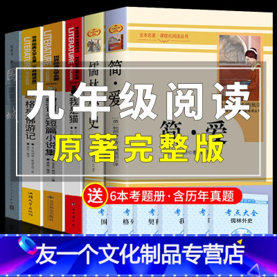 [友一个正版]九年级下册必读简爱和儒林外史书籍原著完整版格列佛游记初中生必读课外书名著初三九下阅读外传契诃夫短篇小说我