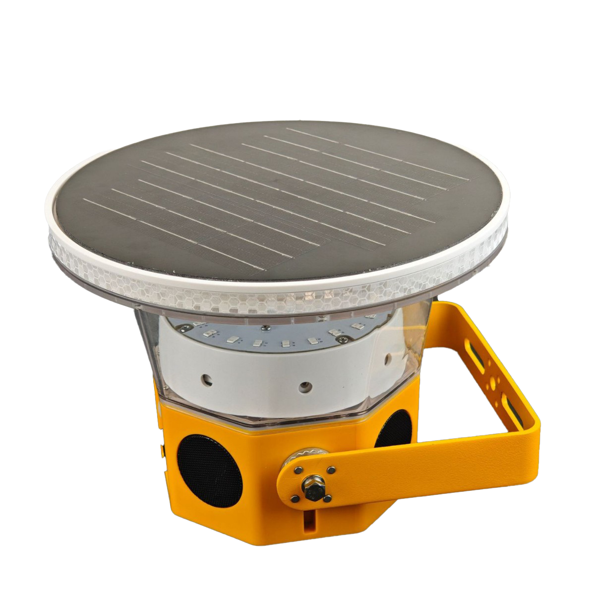 明特佳 太阳能声光警示灯 JR7870E 1W 20闪/分钟LED 供电方式:电池 IP66 续航6天 DC3.7V黄色