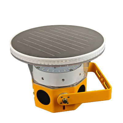 明特佳 太阳能声光警示灯 JR7870E 1W 20闪/分钟LED 供电方式:电池 IP66 续航6天 DC3.7V黄色