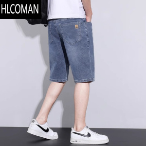 HLCOMAN牛仔短裤男款夏季薄款五分夏装宽松直筒马裤潮流百搭中裤2024新款