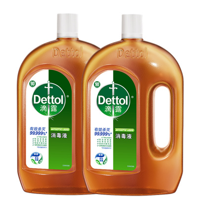 滴露 消毒液1.8L*2特惠装 除菌除螨99.999% 多种用途 小伤口适用