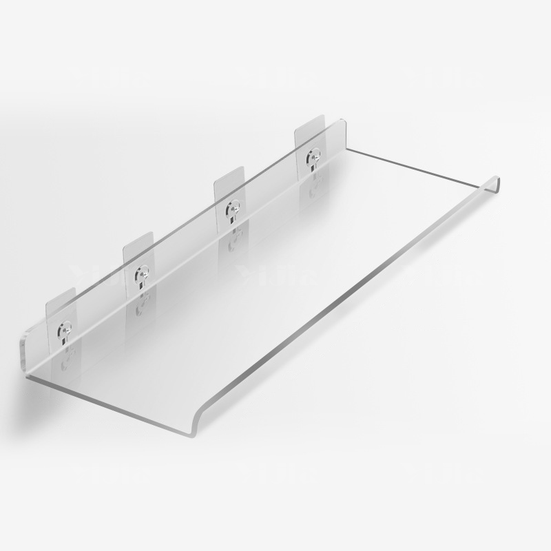 翌嘉YJ4122651 亚克力夹缝镜柜层隔板卫生间浴室壁挂储物架免打孔墙上置物架