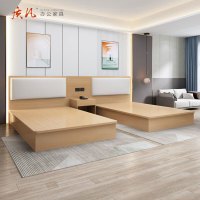 质凡酒店家具标间全套宾馆专用床定制公寓高端客房床 W2700*D2000*H260mm