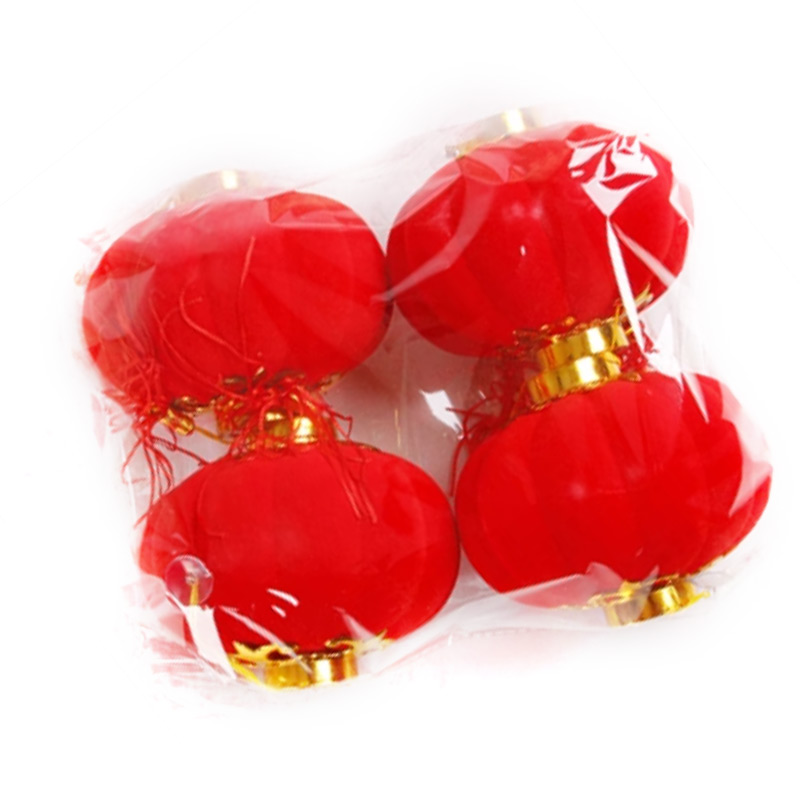 锦瑞星新年装饰 植绒小灯笼 18#4个 /包