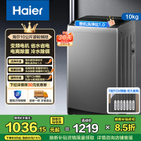 海尔(Haier)10公斤 变频 全自动 波轮洗衣机 1.0洗净比 纳米微泡净 除菌除螨 XQB100-BZ20B0