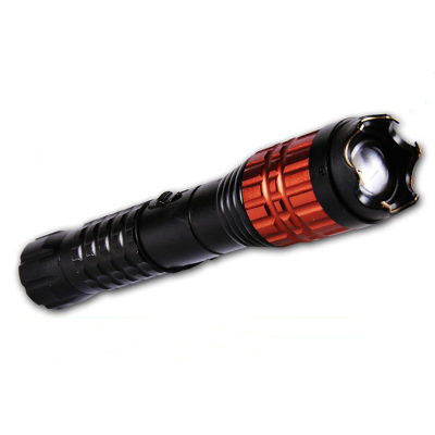 新款警察车载变焦多功能防卫手电筒电击器电棒高压电棍安保器材防身防狼电警棍安防防爆强光电棒防狼器防身器黑色