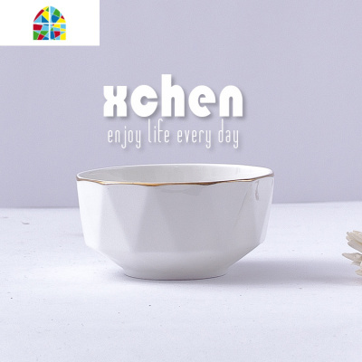 封后北欧风格INS网红金边骨瓷碗盘餐具套装家用创意简约现代风格 FENG 9.5寸品锅尺寸不连把手盖口243高109