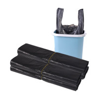 禾呈心采45*50cm加厚垃圾袋背心式黑色手提拉圾袋 30个/把 5把装