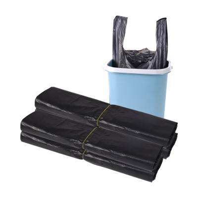 禾呈心采45*50cm加厚垃圾袋背心式黑色手提拉圾袋 30个/把 5把装