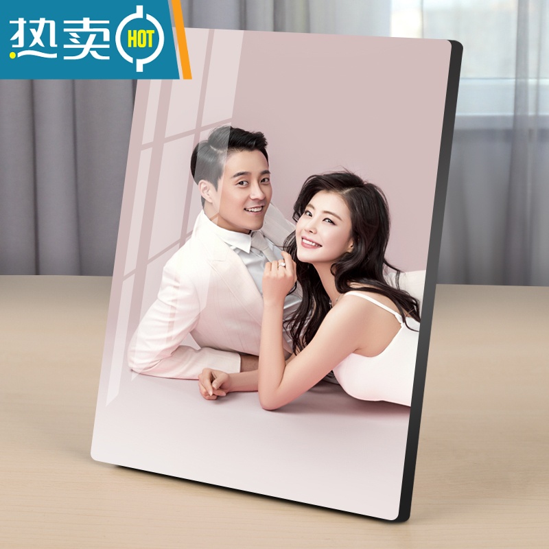 敬平洗照片做成相框挂墙大韩水晶婚纱照相片放大儿童摆台加定制九宫格