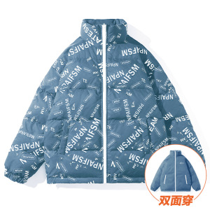恩步男装羽绒服立领男士冬季保暖潮牌简约青少年男女款双面穿外套