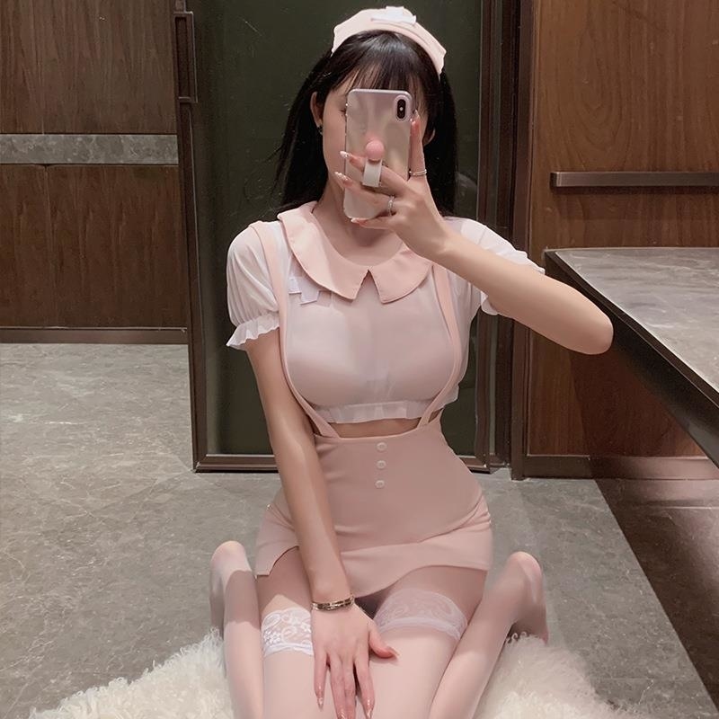 长夜漫漫情趣内衣性感护士服甜美套装镂空激情免脱制服诱惑女1606