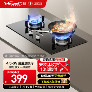 万和燃气灶具家用4.5KW大火力瞬时点火液化气一级能效ML06-X1