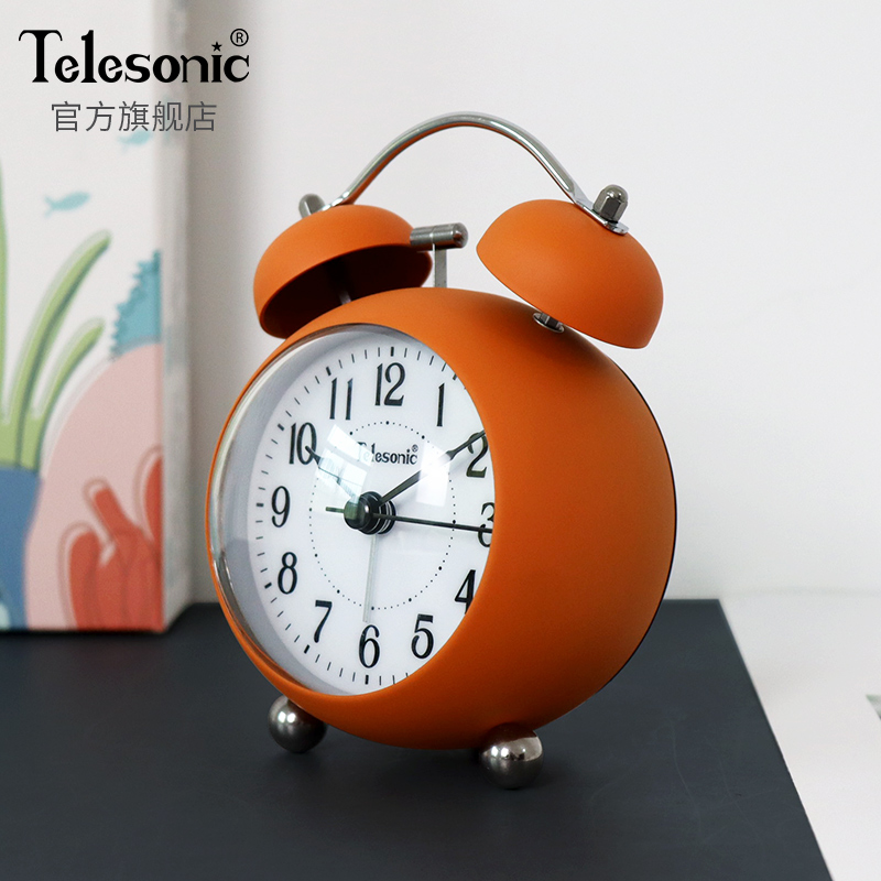 telesonic/天王星学生打铃闹钟简约家用床头钟儿童石英钟起床神器