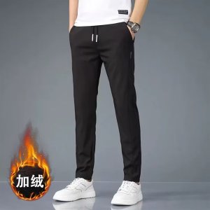休闲冰丝裤子男韩版大码时尚潮流直筒裤_540_631