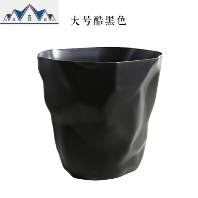 北欧风客厅办公室卫生间时尚简约无盖大号塑料创意垃圾桶家用ins 三维工匠