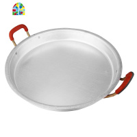 加厚老式铝锅平底锅家用铝制煎锅不粘烙饼锅燃气铝饼铛手工铝鏊子 FENGHOU 熟铝-40厘米特厚2.4斤+钢盖