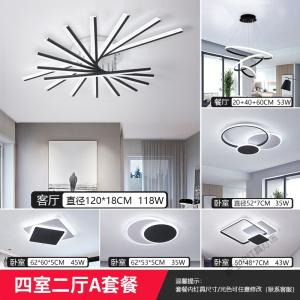 苏宁放心购 led灯客厅灯卧室灯餐厅灯书房花形线条创意个性北欧现代简约大气灯饰灯具套餐