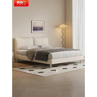 喜临门 - 靠山皮床 双人主卧大床进口牛皮婚床柔软靠包