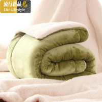 珊瑚绒毯子冬季加绒保暖双人三层仿羊羔毛毯盖毯双层加厚毛毯被子 三维工匠